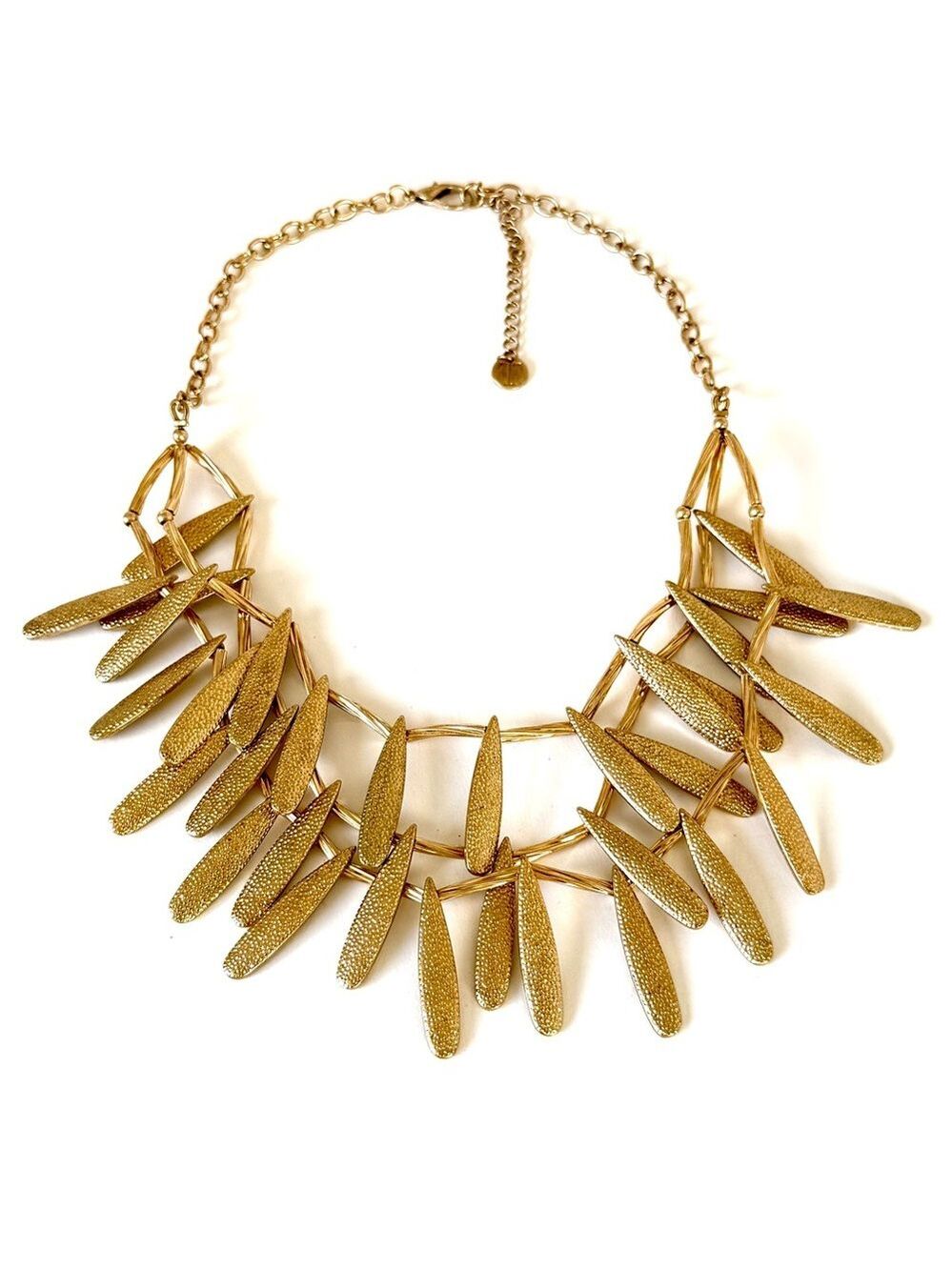 Talbots Gold Layered Leaf Statement Necklace | NEW - Picture 4 of 7